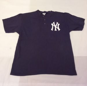Y2K Vintage Yankees Henley Basesball Tee #18